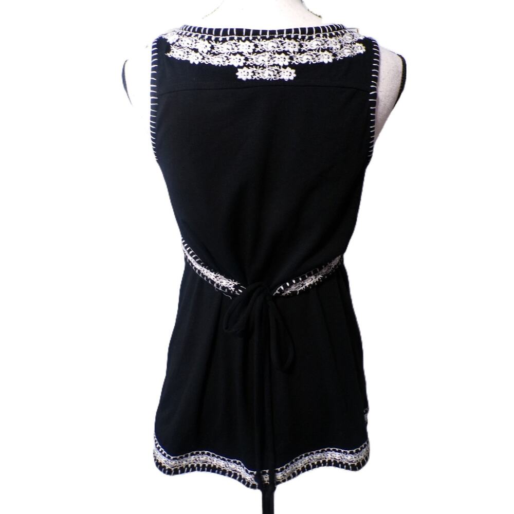 Y2k Wet Seal Babydoll top L Black White embroidery Coquette Whimsigoth fairygoth - Picture 6 of 13